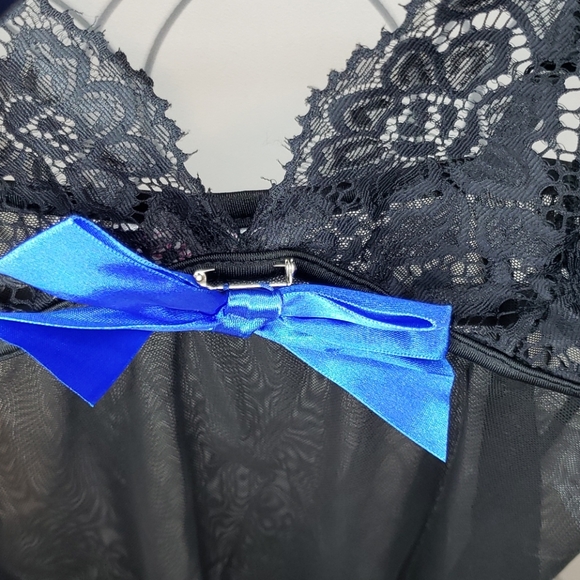 NWT coquette lingerie black/blue dress - Picture 3 of 5